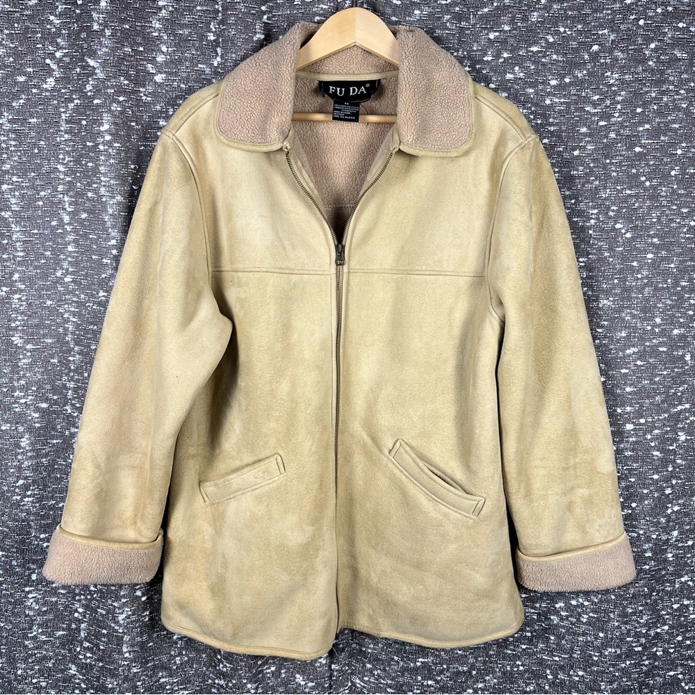 Fu Da Faux Suede Zip Up‎ Jacket Coat